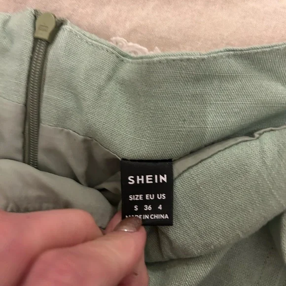 SHEIN Sage Green Mini Wrap Skirt - Picture 3 of 4